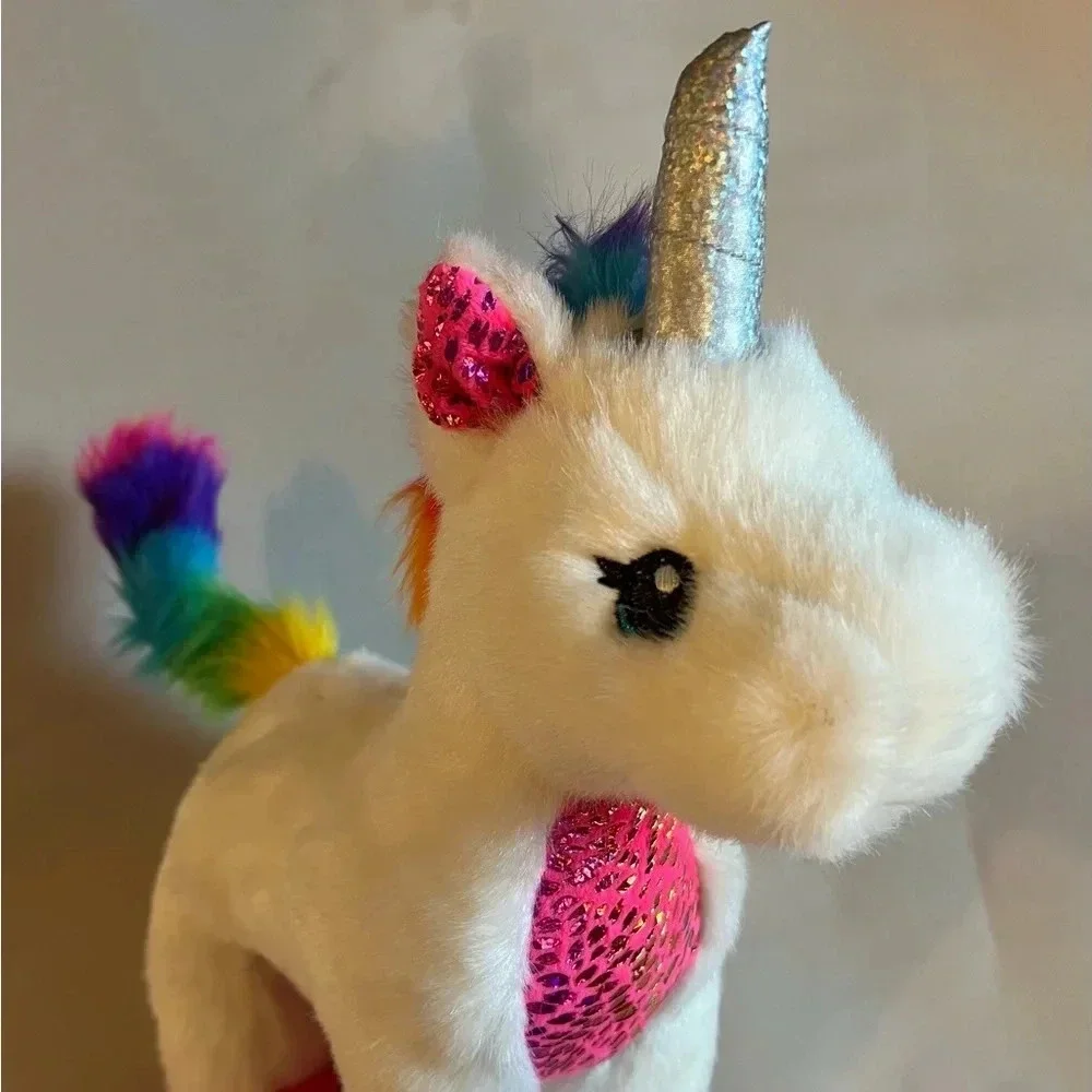 NEW Build A Bear Fluffy Rainbow Unicorn Plush Toy